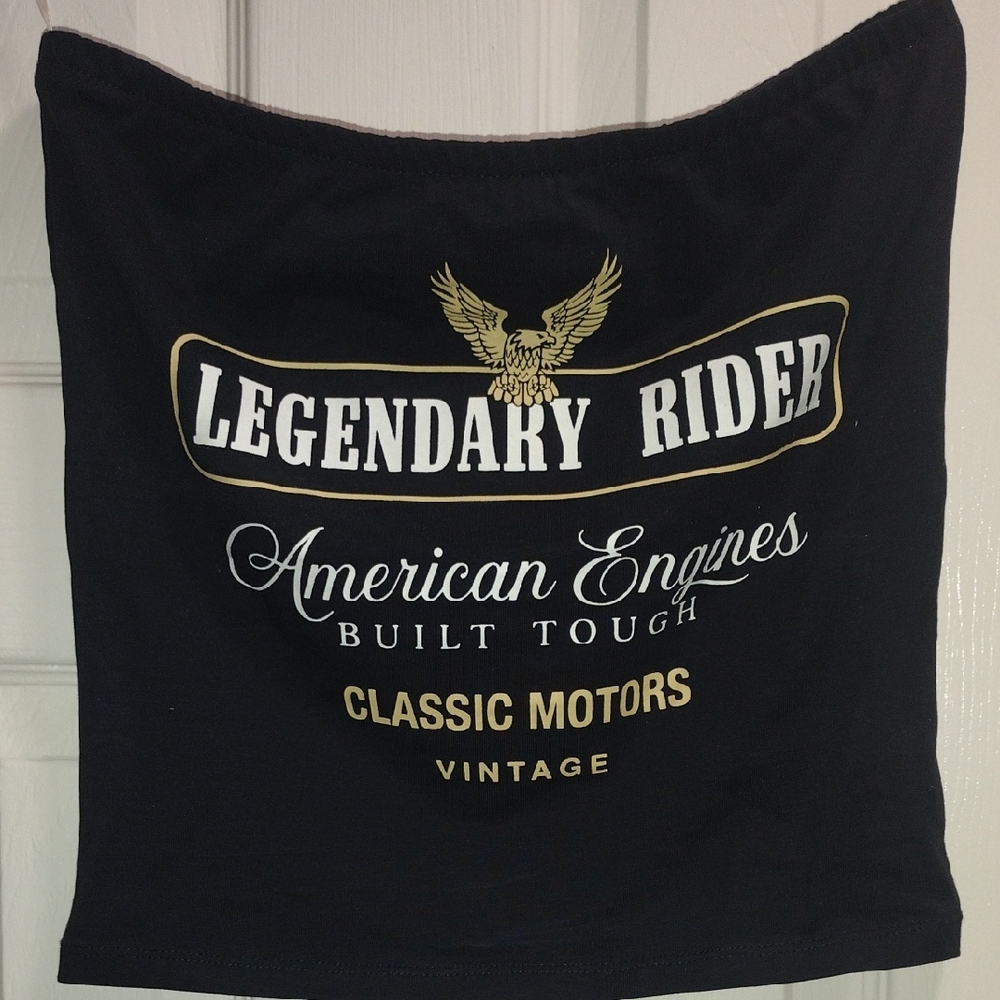 Legendary Rider Graphic Tube Top - Black and Gold